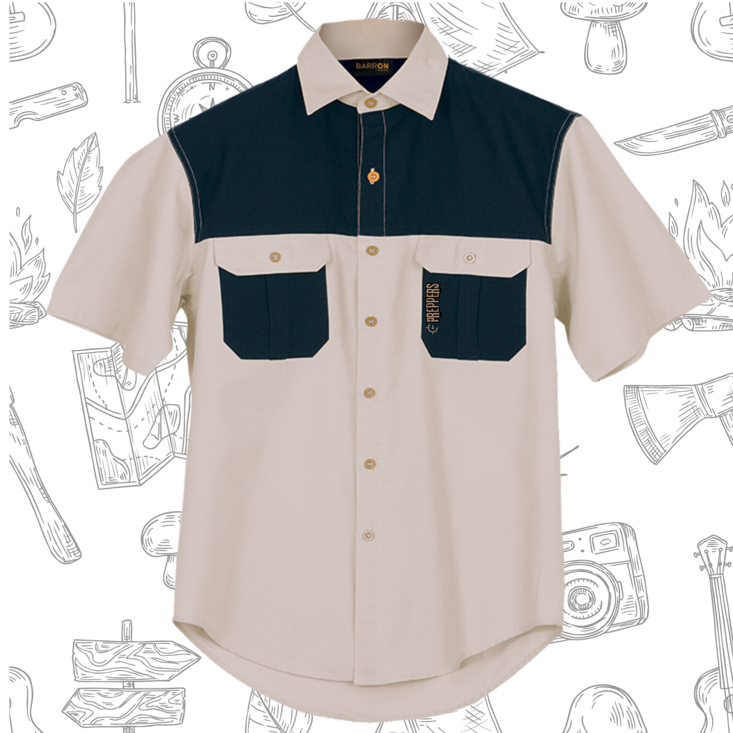 Two Tone Bush Shirt for men