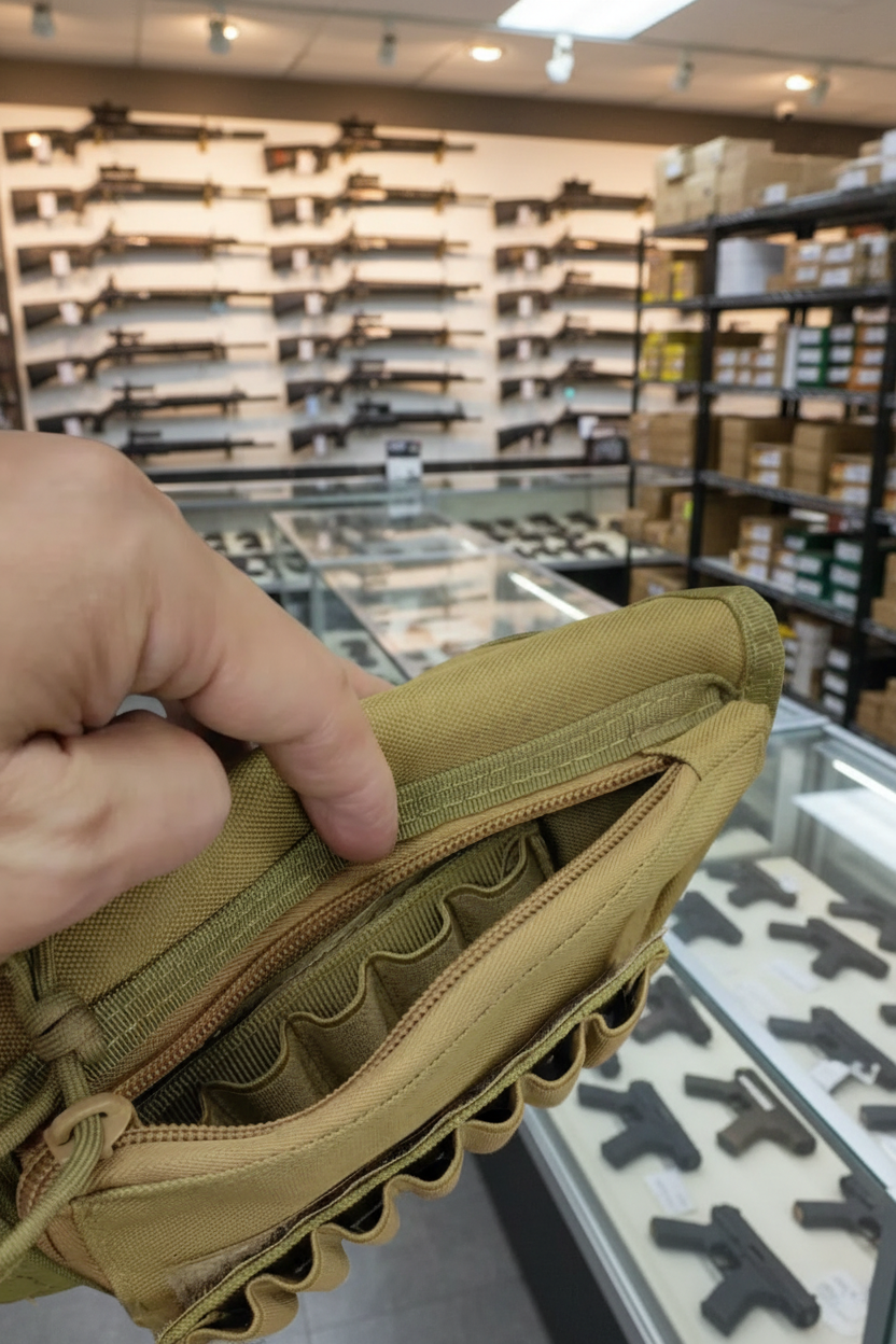 Tactical Butt Stock Pouch Shotgun Rifle Cheek Rest Pad Shell Ammo Holder Pocket