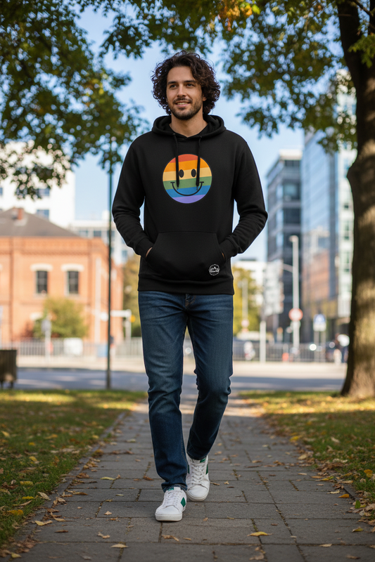 Mens Harvard Smiley Heavyweight Hooded Sweater