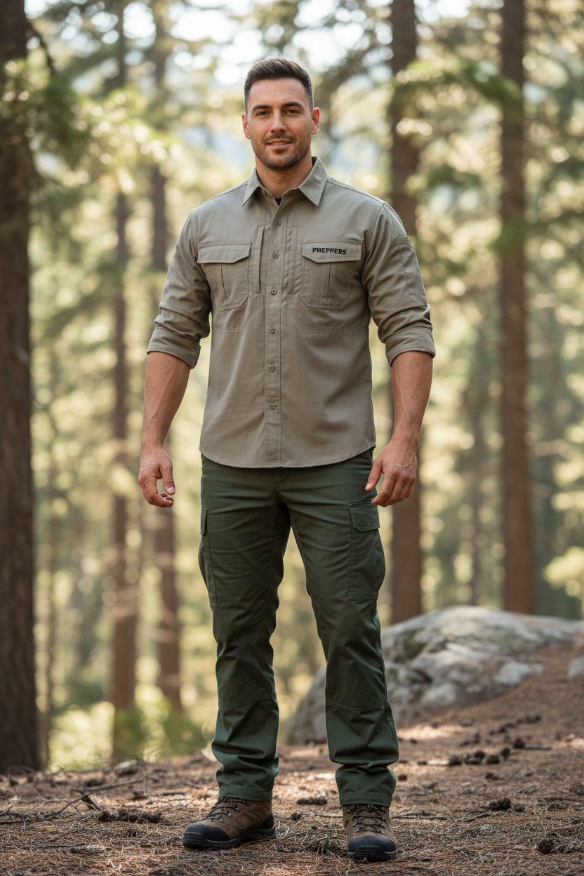 Mens cargo Long Sleeve Shirt.(PW)