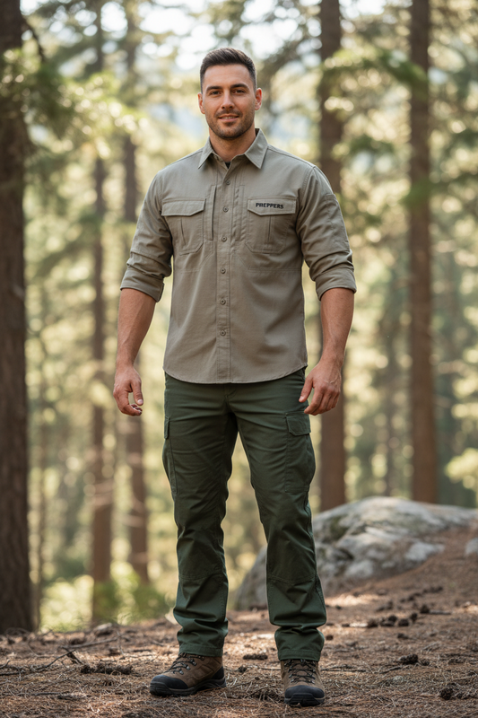 Mens cargo Long Sleeve Shirt.(PW)