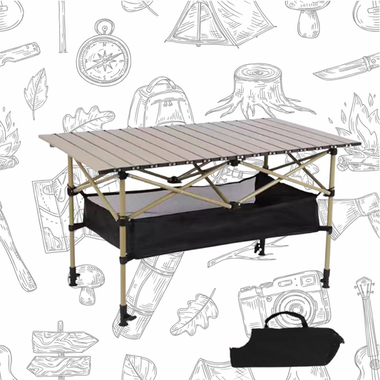 Portable aluminum folding camping table